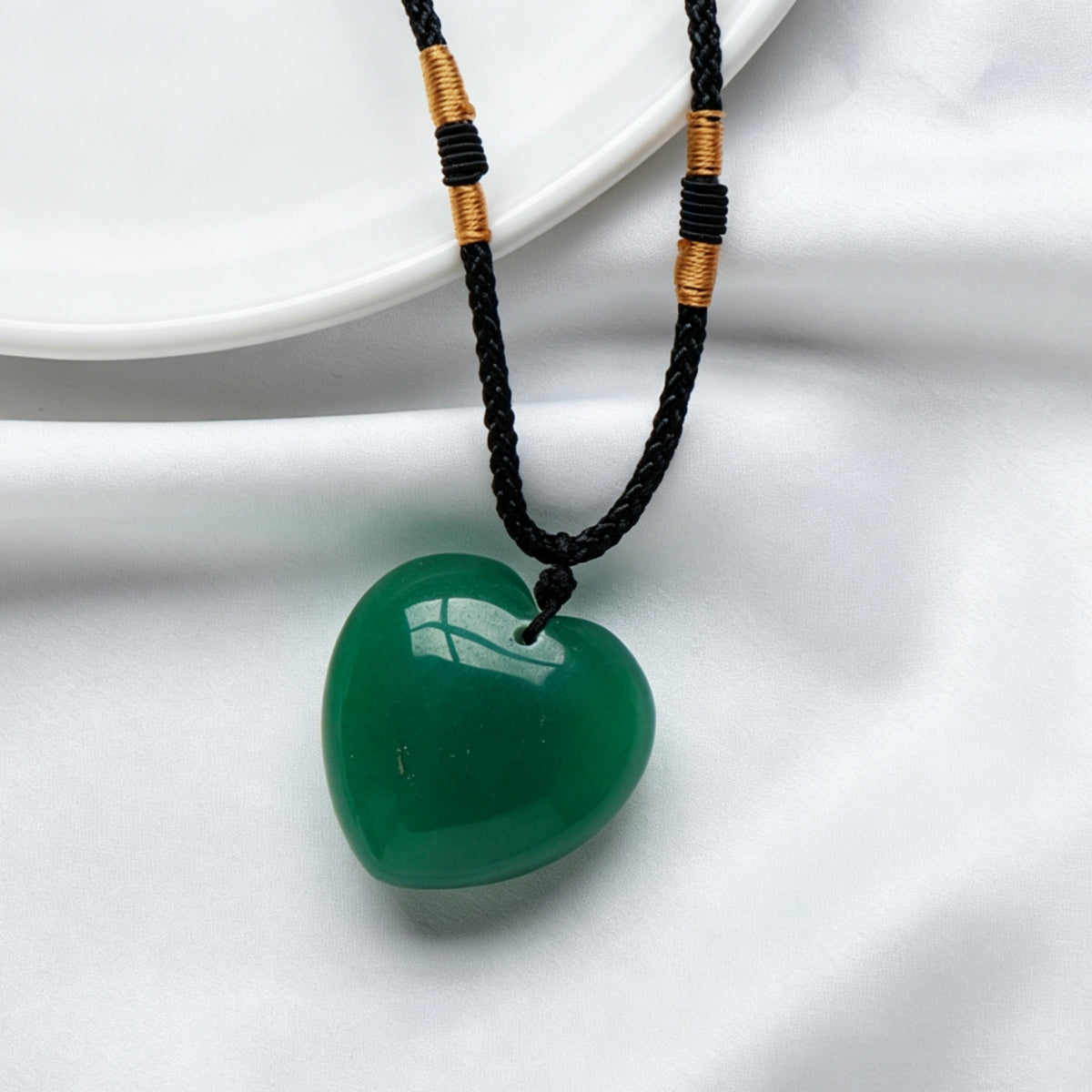 Amethyst Green Aventurine Red Strawberry Heart Pendant Necklace