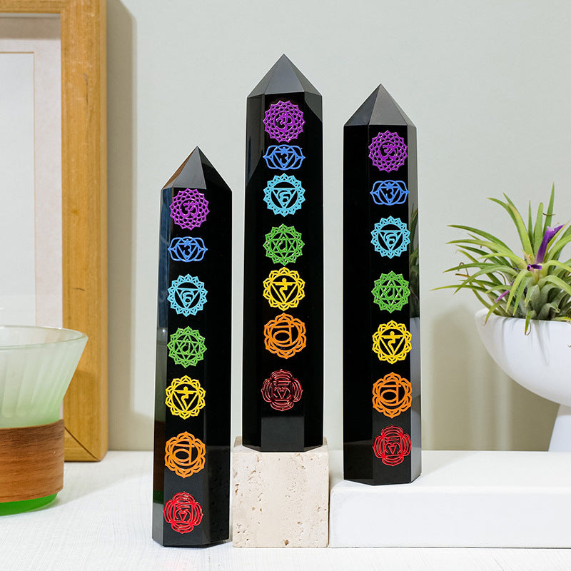 Black Obsidian Towers 5.51"Tall