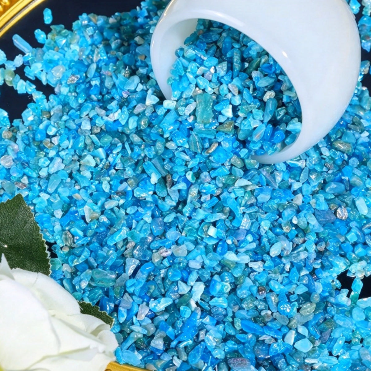 Blue Apatite Chips Small Tumbles 100g
