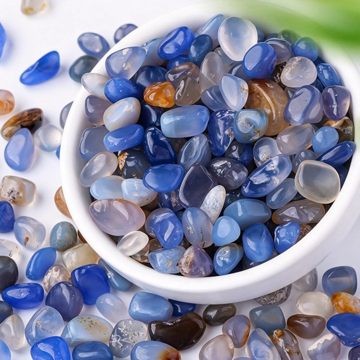 Blue Flower Agate Chips Small Tumbles 100g