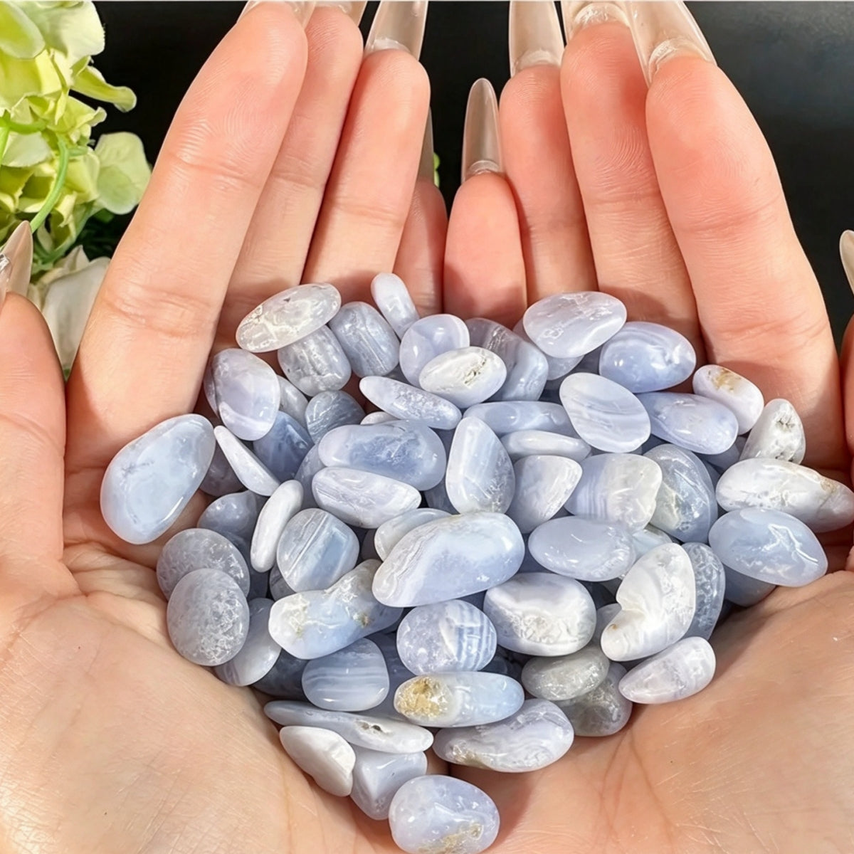 Blue Lace Agate Chips Small Tumbles 100g
