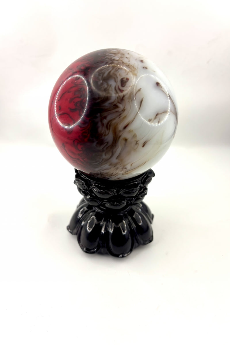 Chicken Blood Stone Spheres Red Crystal Balls 3.5"