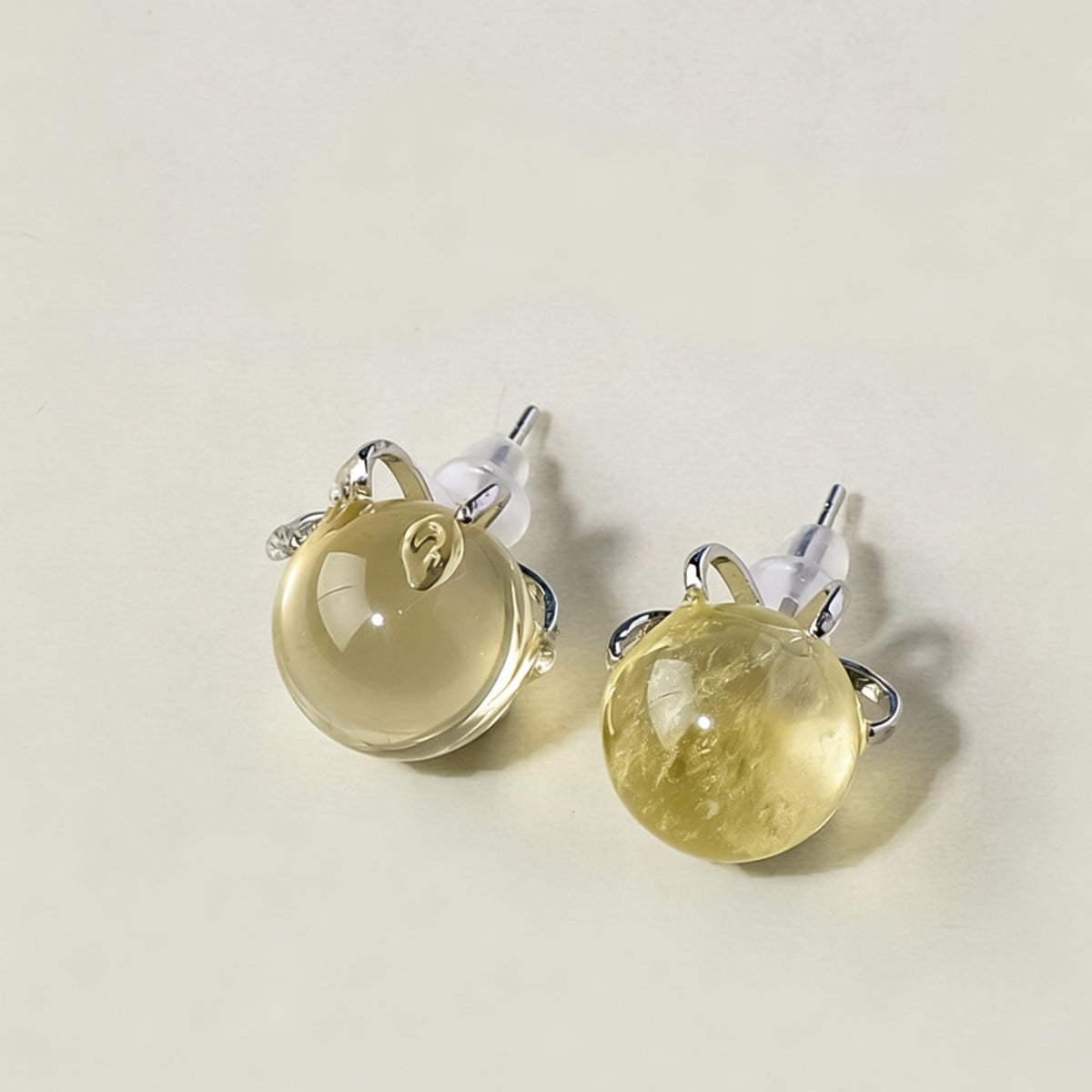 Citrine Crystal Ball Earrings