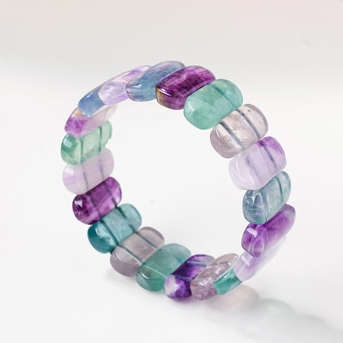 Colorful Fluorite Oval Bracelet