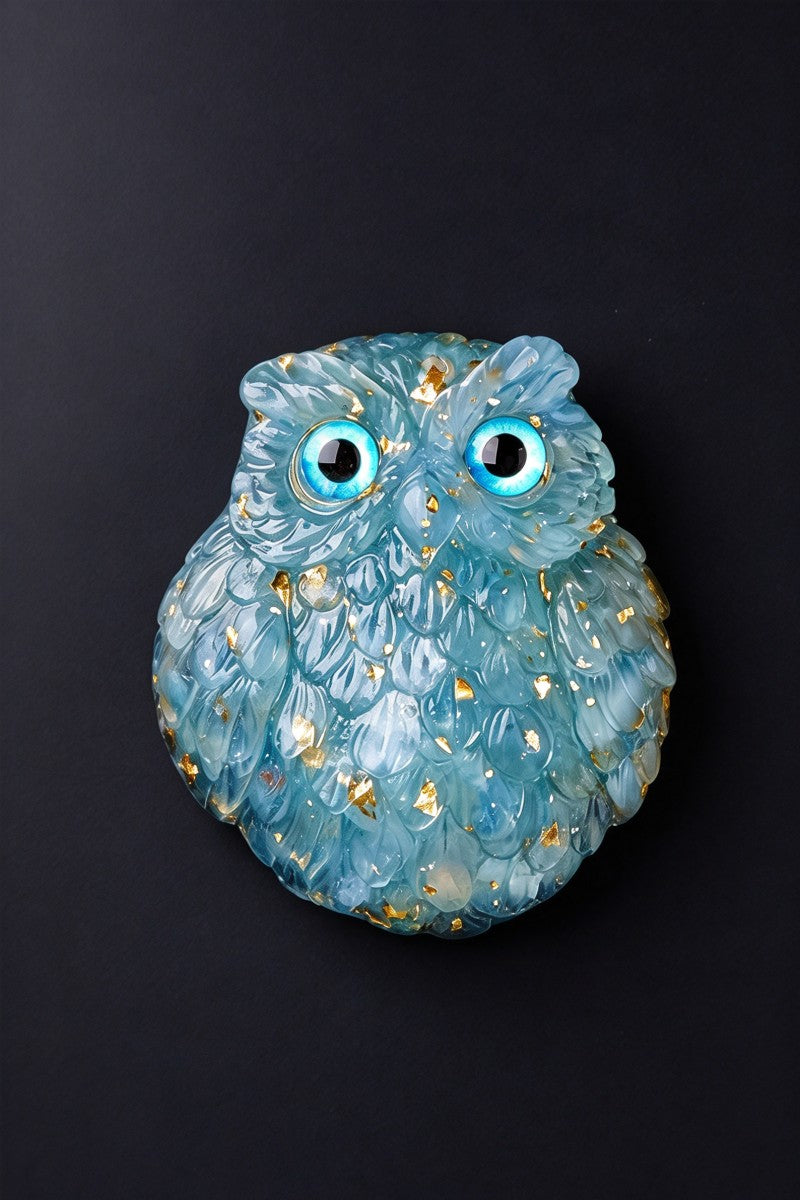 Crystal Owl Refrigerator Magnet Home Decor 2.17"