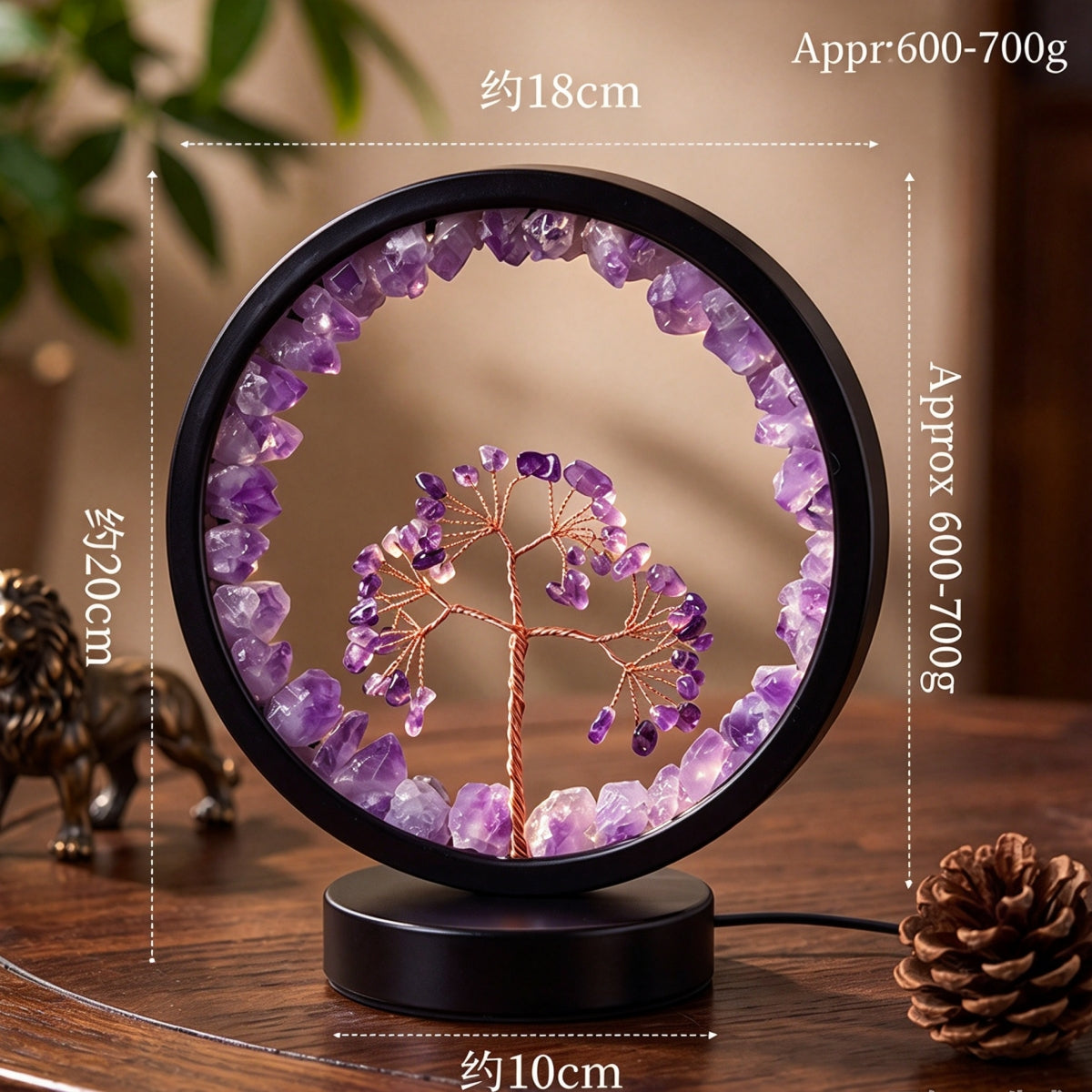 Crystal Raw Stone LED Night Light 7.87"