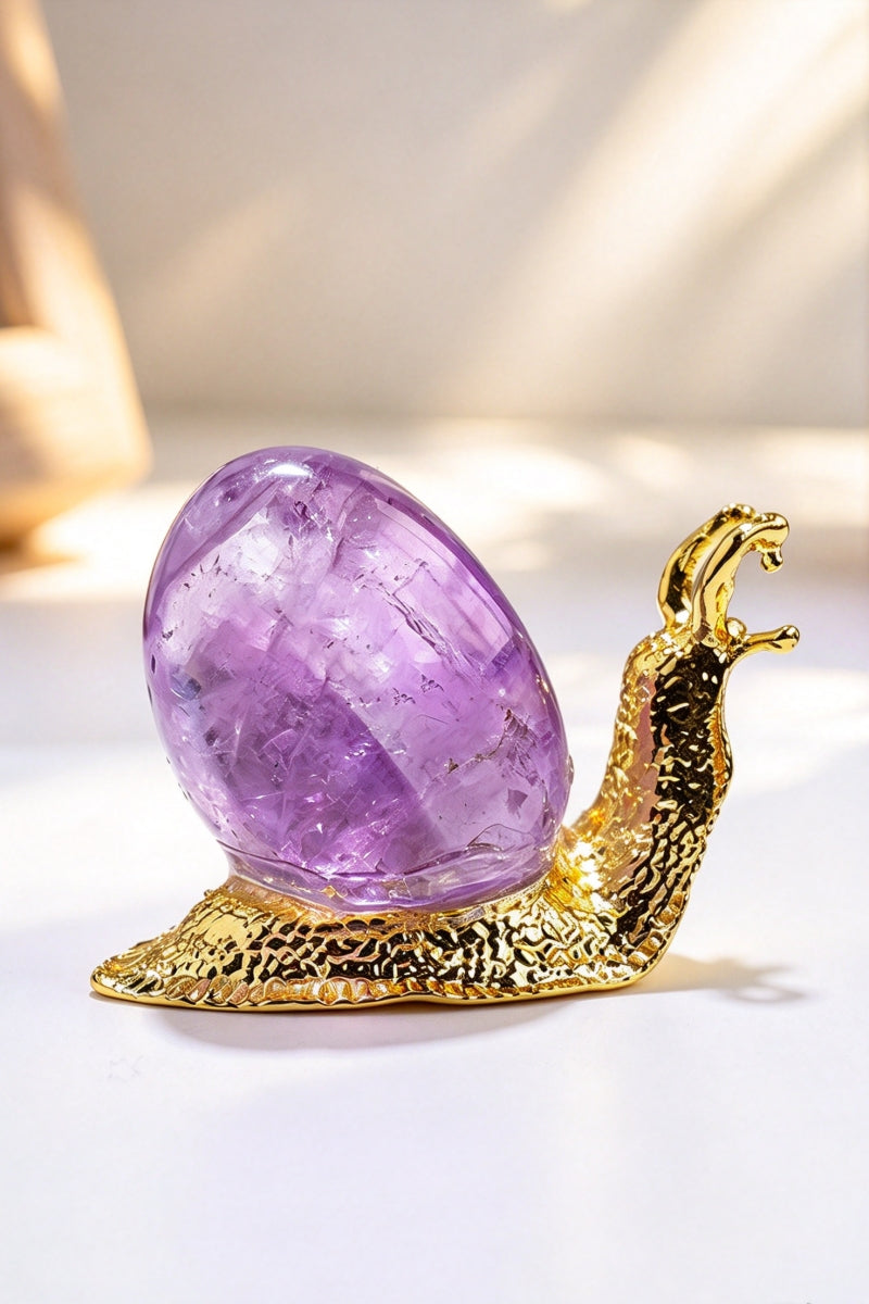 Crystal Raw Stone Little Snail Home Decor