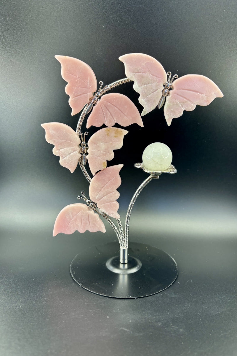 Four Butterflies Sphere Holder Small Ball Stand in Different Materials with A Free Sphere