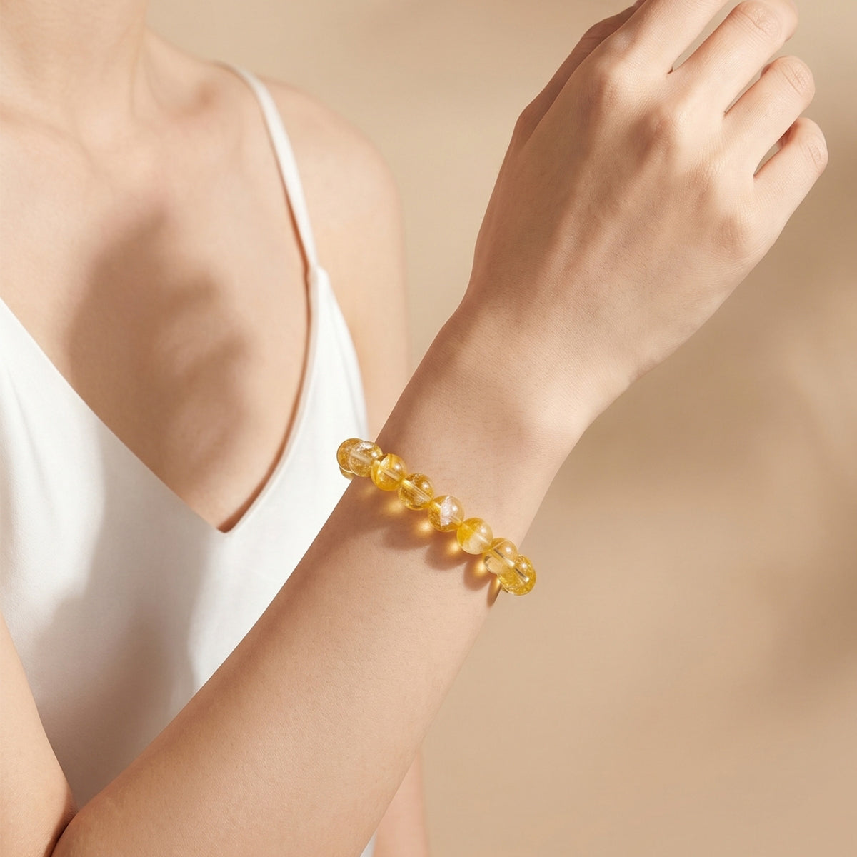 Gloden Healer Round Bead Singl Bracelet