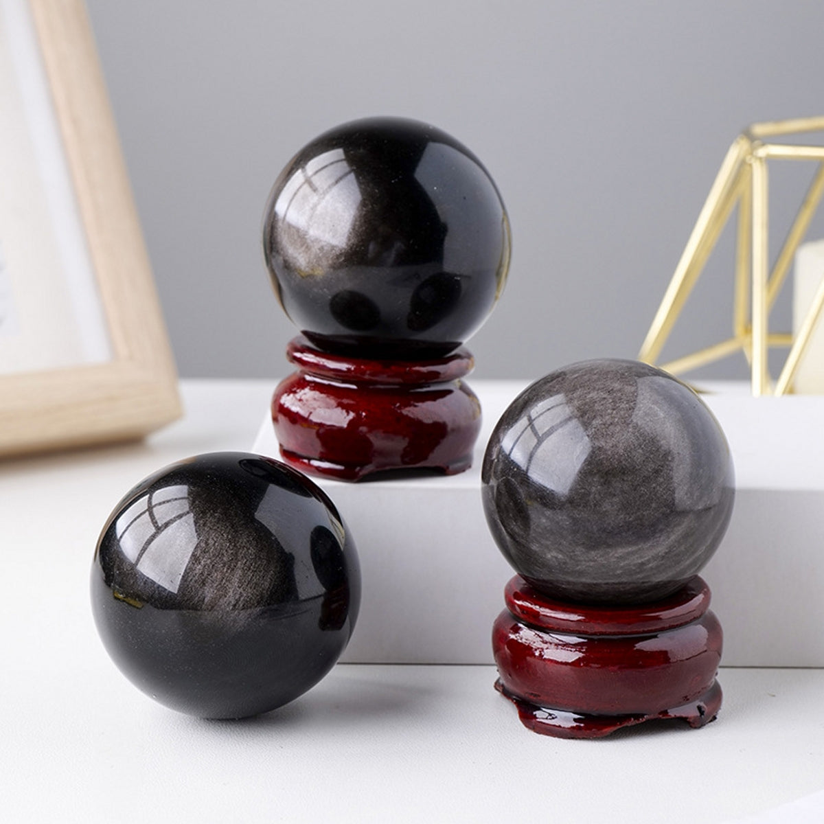 Gold Obsidian Sphere Crystal Balls 2.17"