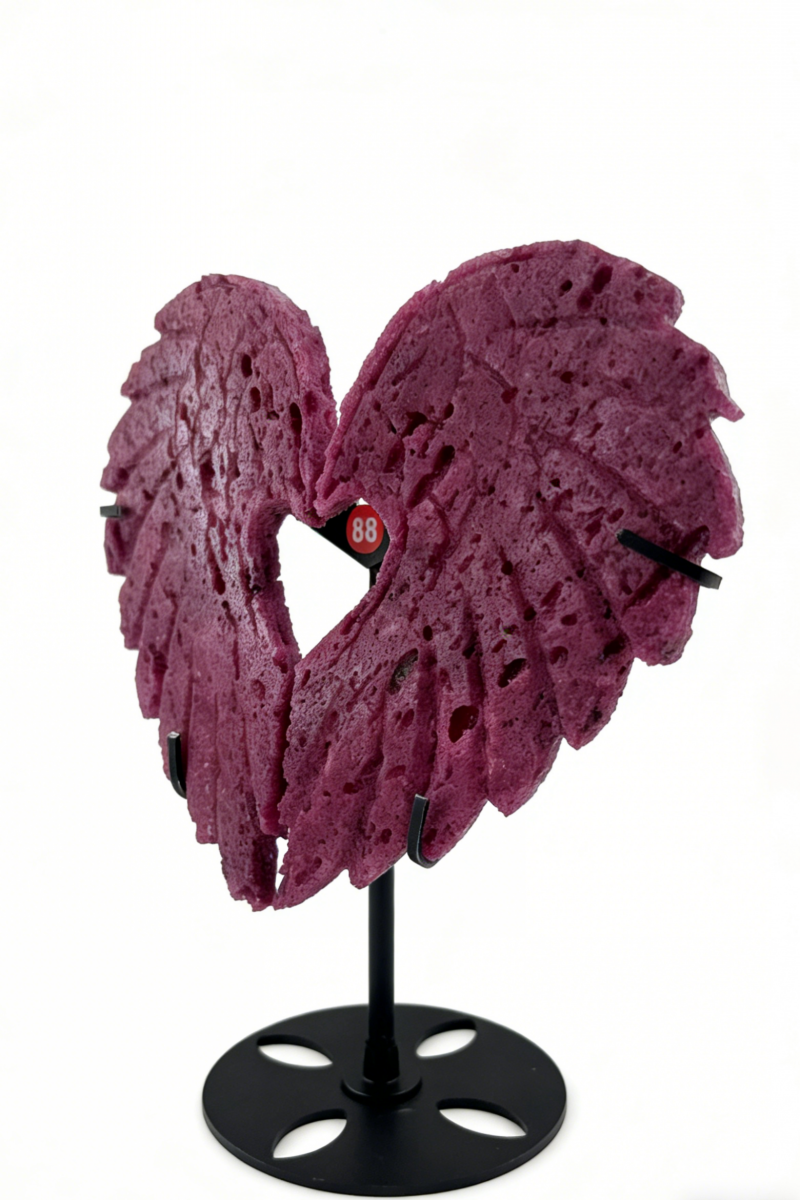 Gorgeously Flashy Ruby Heart Wings with Free Holder