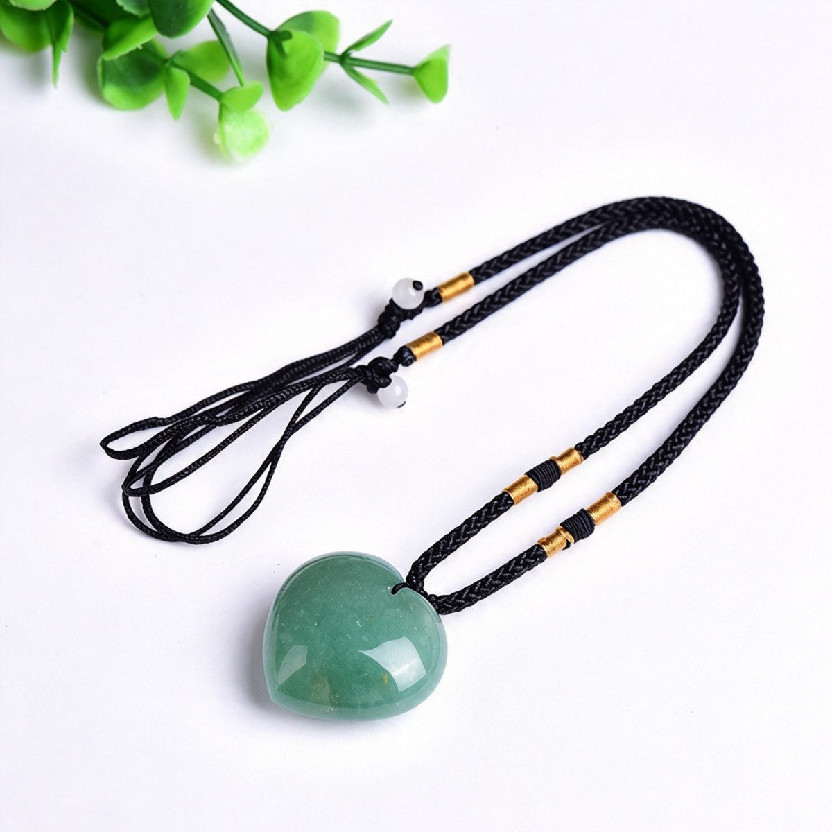 Green Aventurine Heart Pendant Necklace