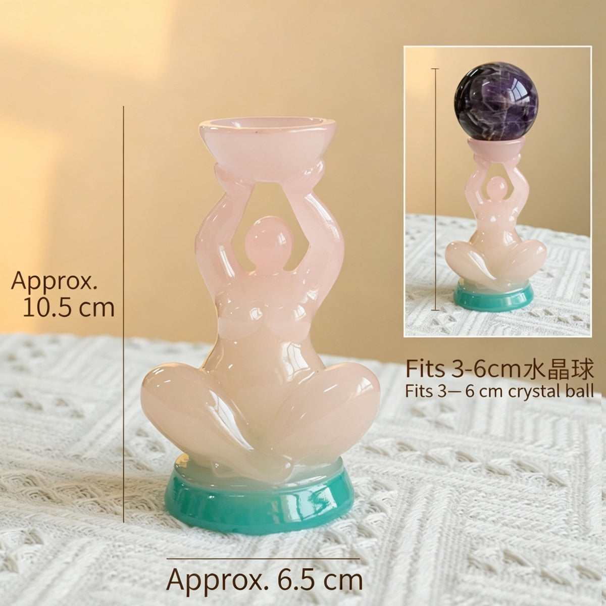 Luminous Gradient Dragon and Goddess Holding Sphere Holders