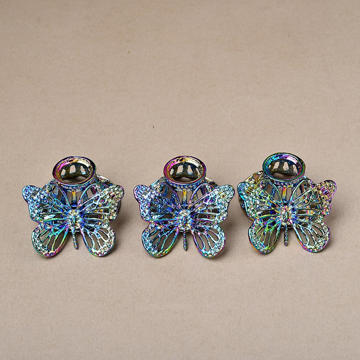Metal Colorful Butterfly Ornament Stand Sphere Holders