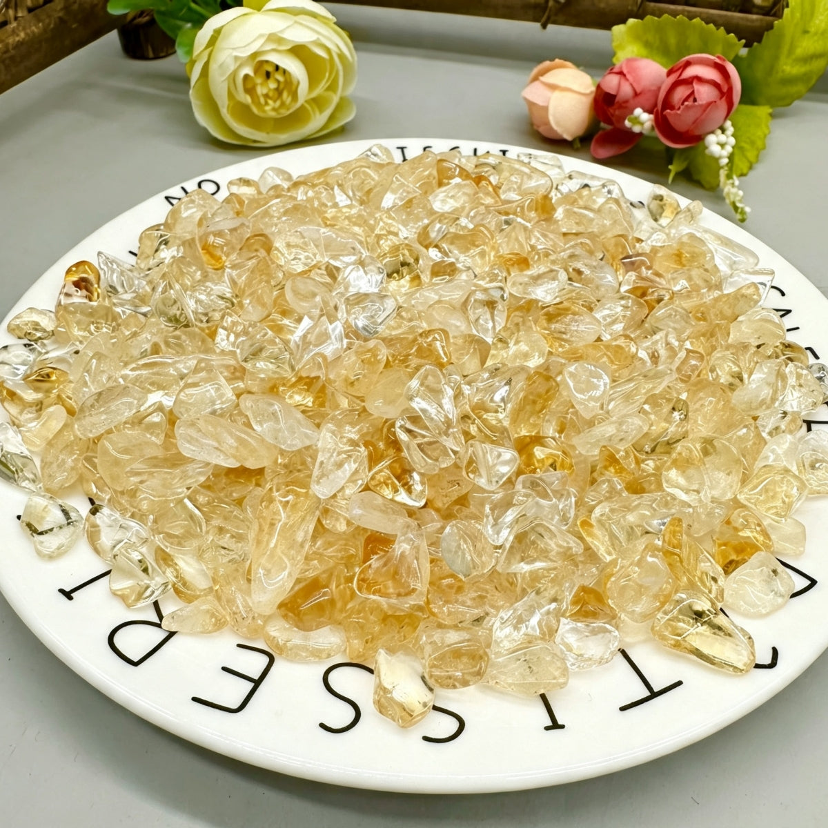 Natural Brazil Citrine Chips Small Tumbles 100g