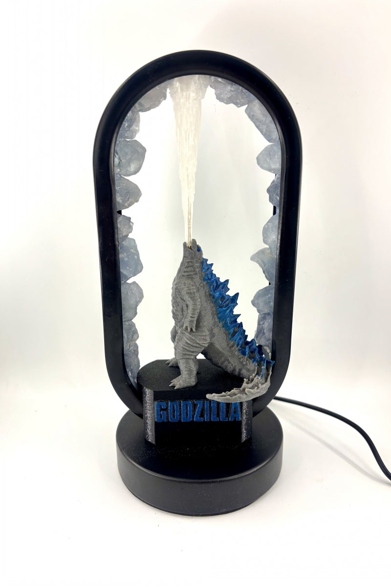 Natural Crystal Godzilla Lamps with Flames Amethyst Celestite Raw Pieces USB