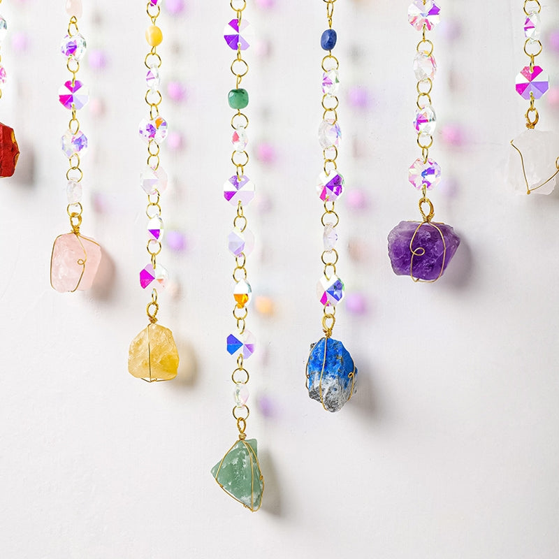 Natural Crystal Solar Capture Pendant Home Decor