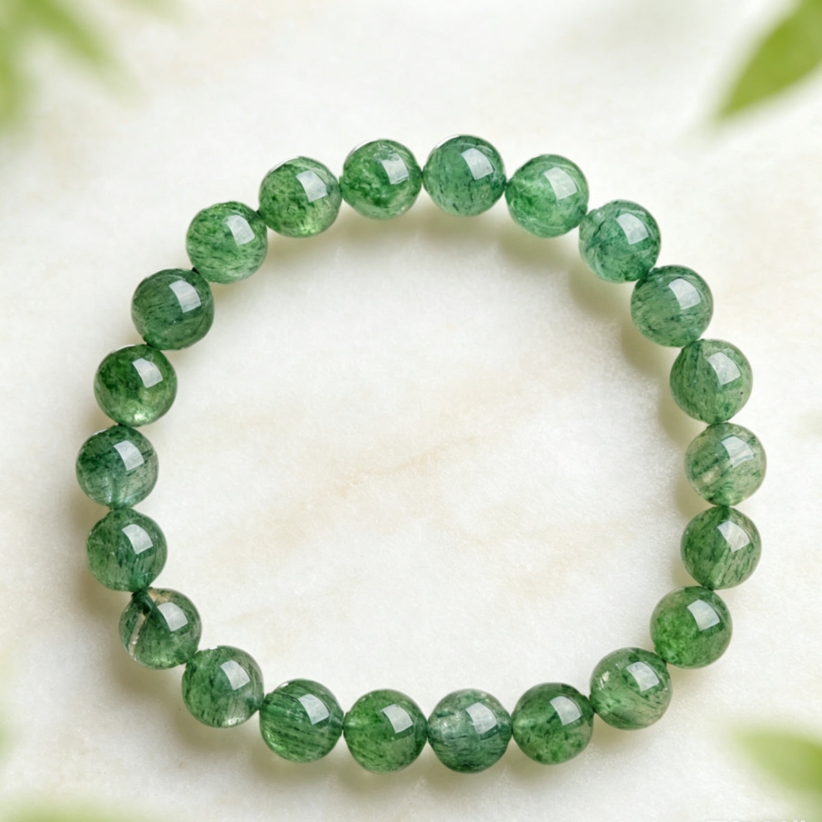 Natural Green Strawberry Crystal Bracelet