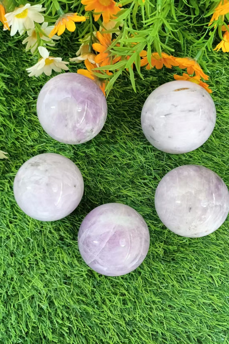 Natural Polished Kunzite Crystal Sphere 2.38"