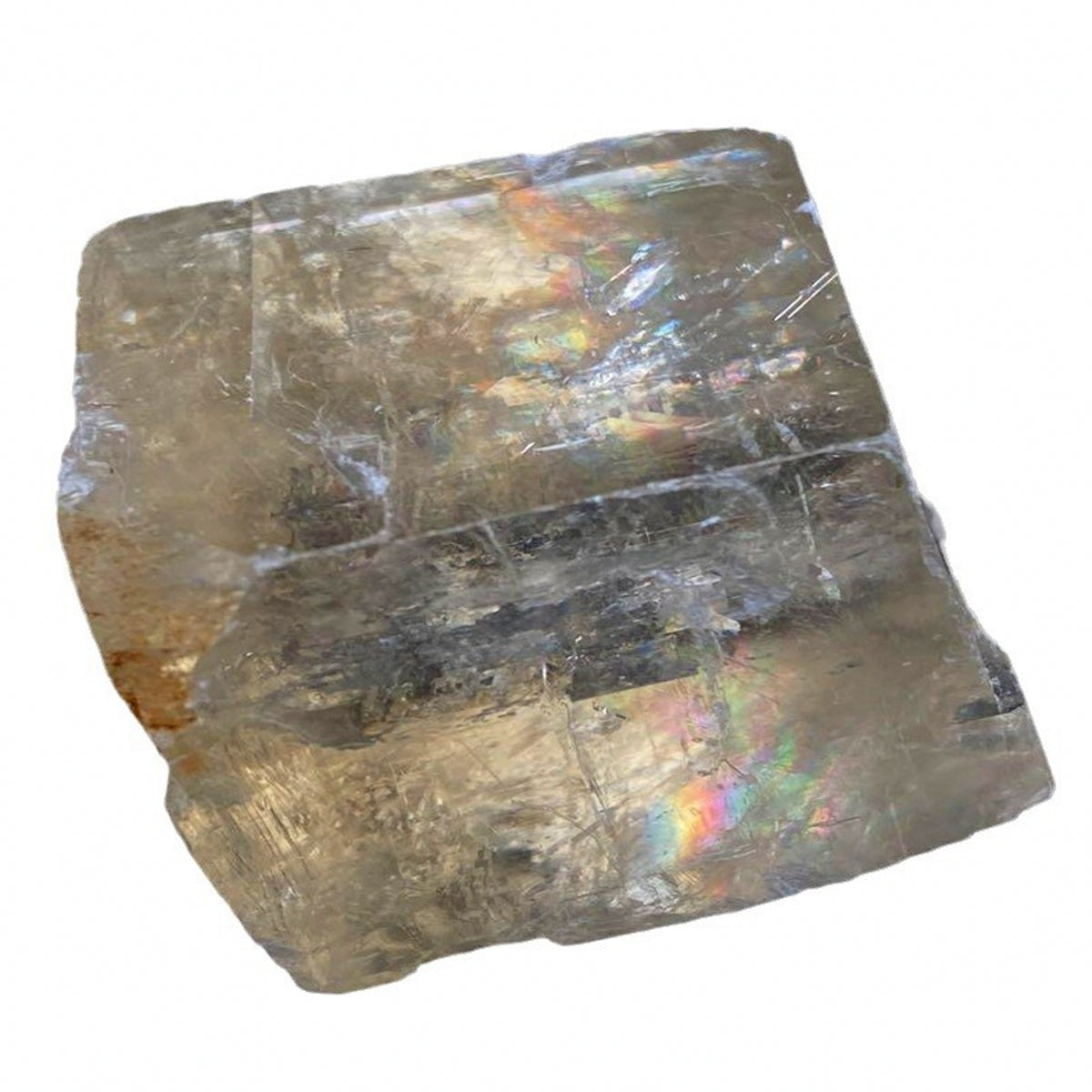 Natural Rainbow Clear Calcite Cube Specimens