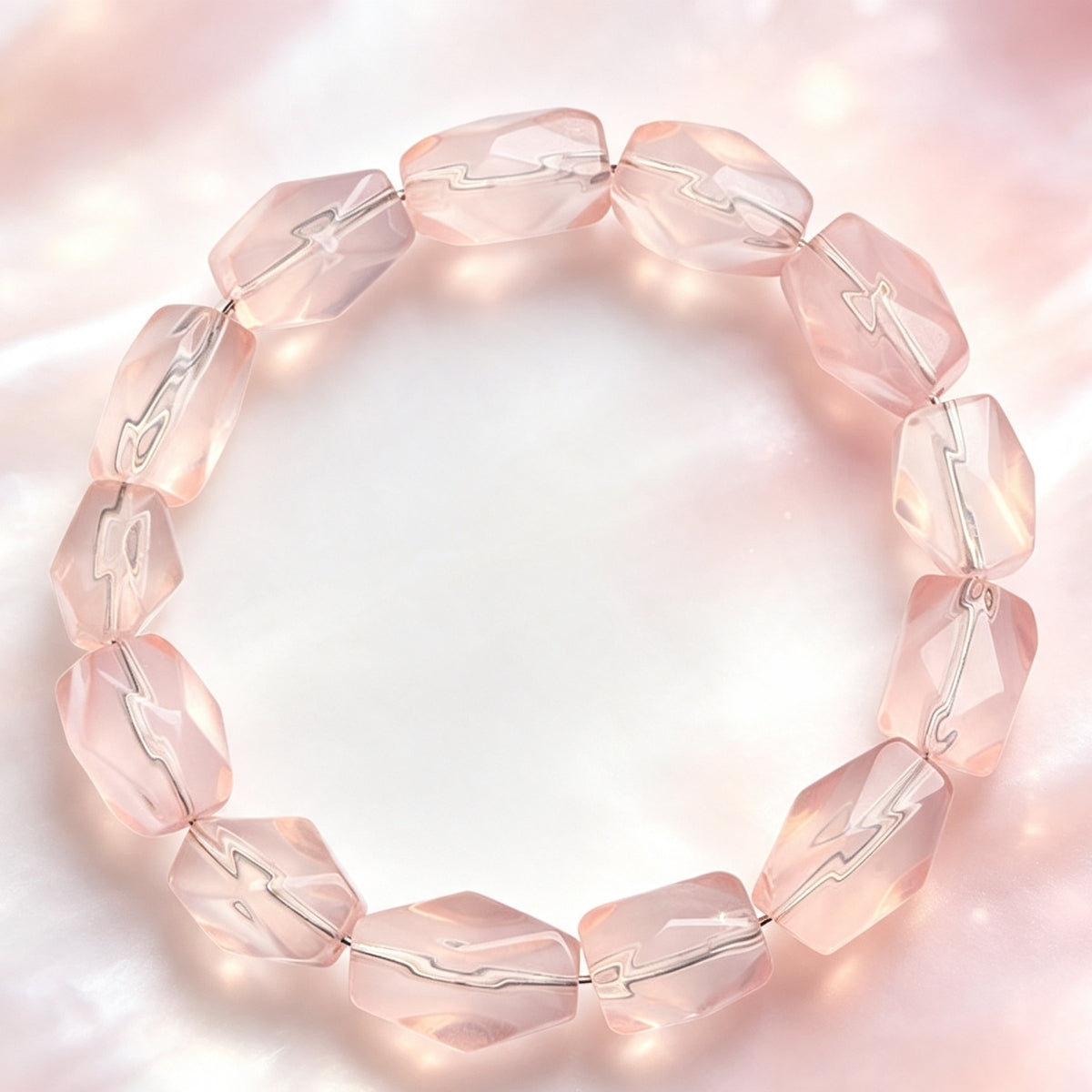 Natural Rose Quartz Freeform bracelet