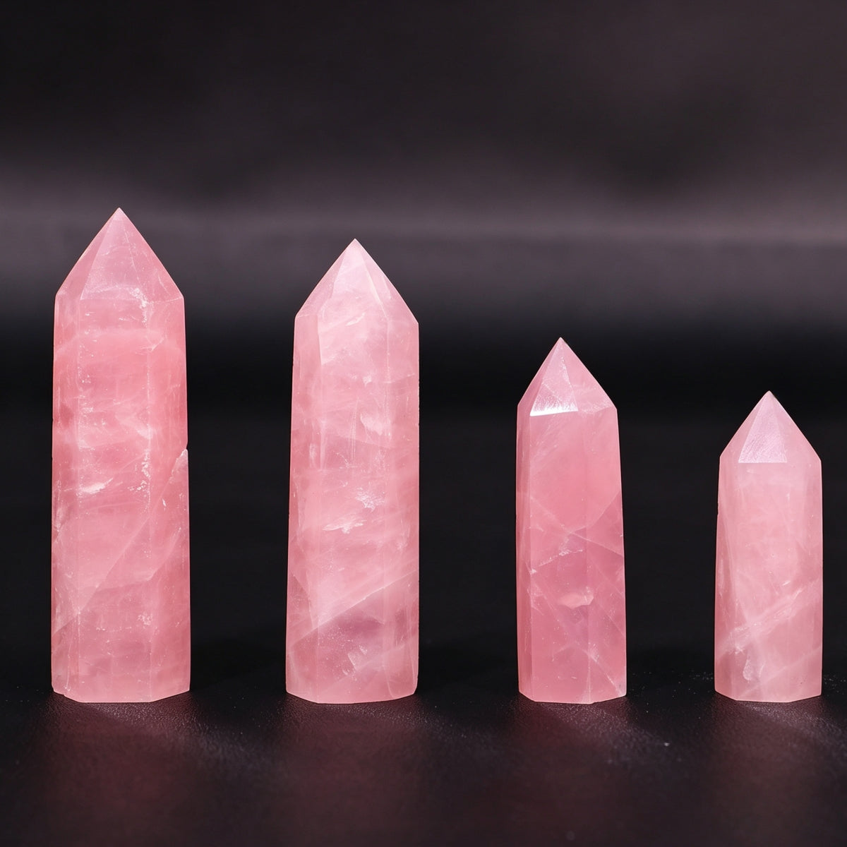 Natural Rose Quartz Towers Tall 1.57"-3.94"