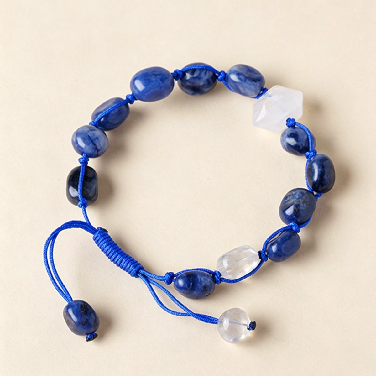 Natural White Crystal Double-Tip Hand-Woven Bracelet