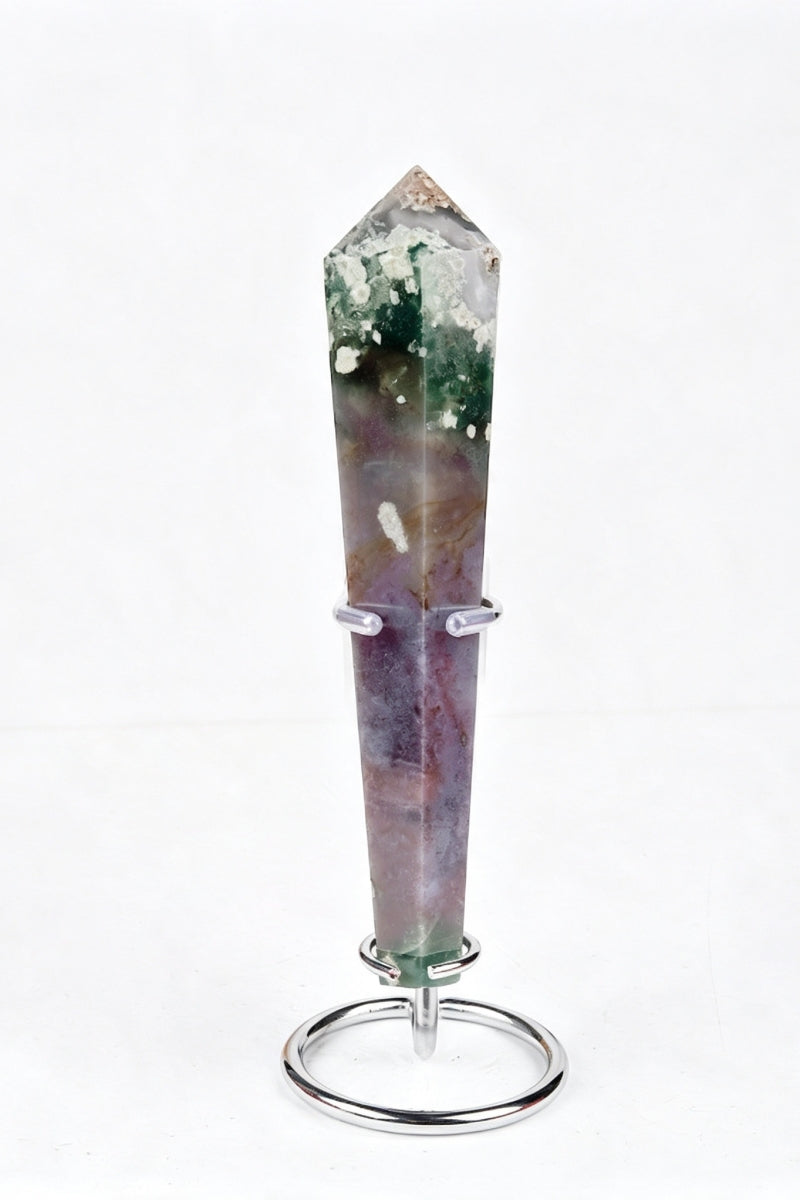 Ocean Jasper Fire Quartz Golden Healer Wands with Free Holders