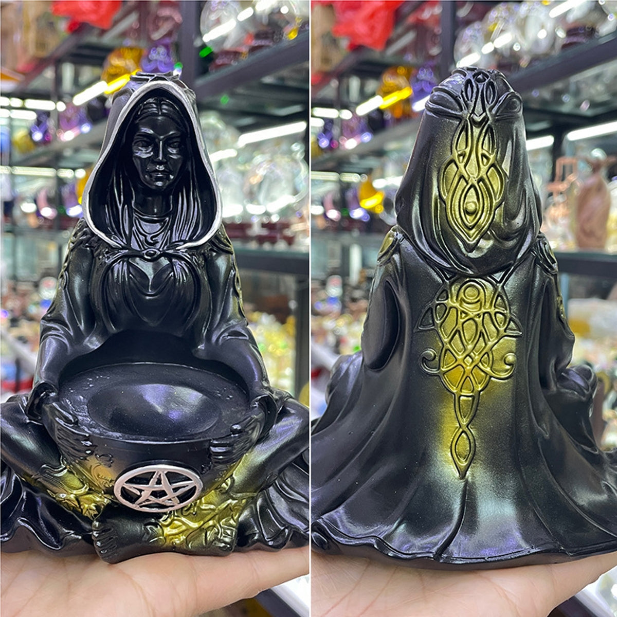 Pentagram Witch Resin Craft Sphere Holders