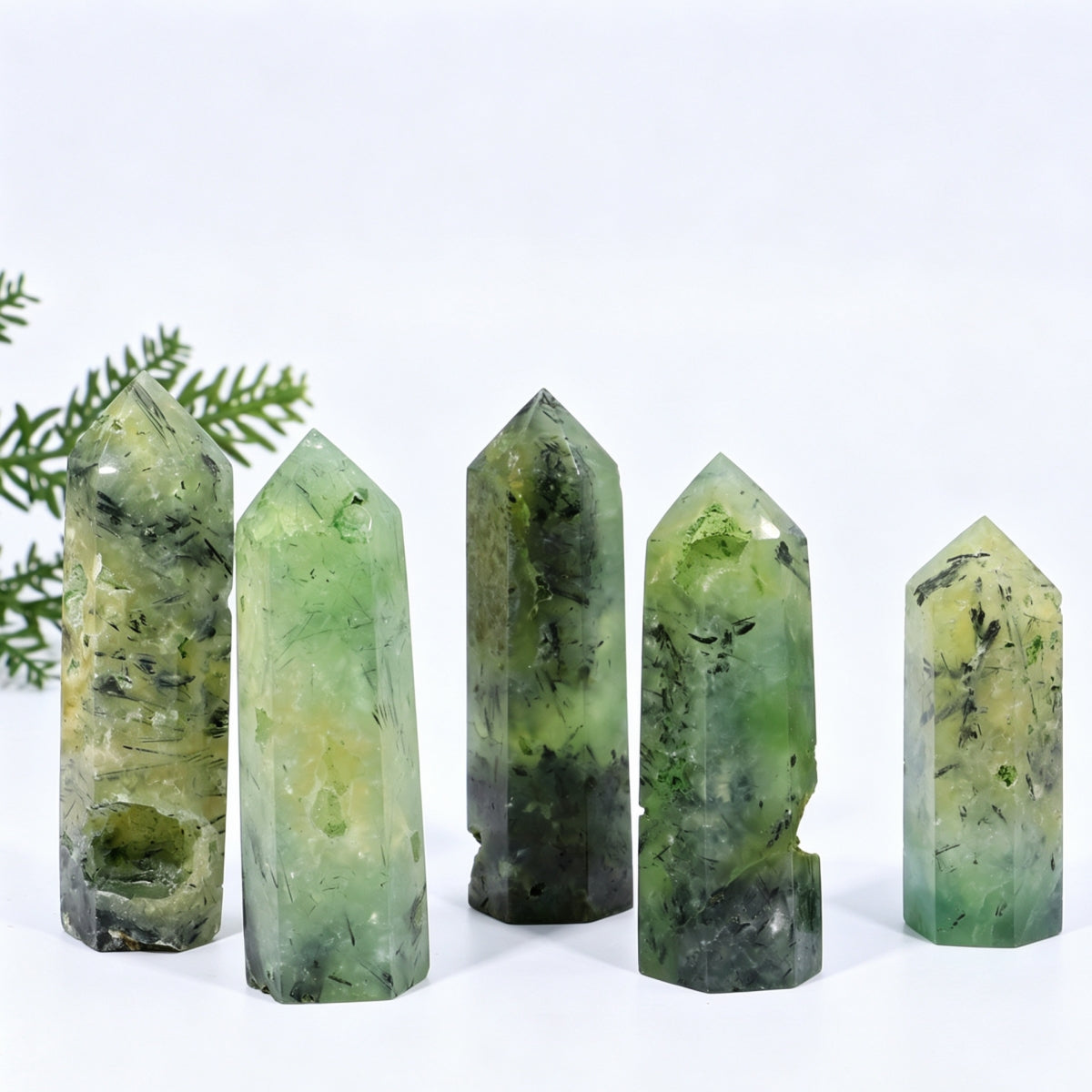 Prehnite Crystal Towers Tall 1.57"-3.94"