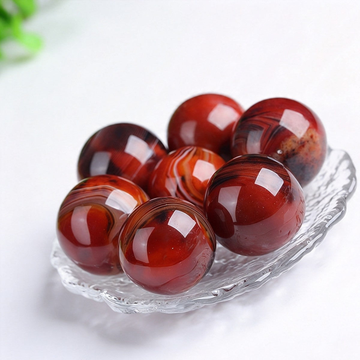 Sardonyx Small Sphere Chips Tumbles 1.18"-1.57"