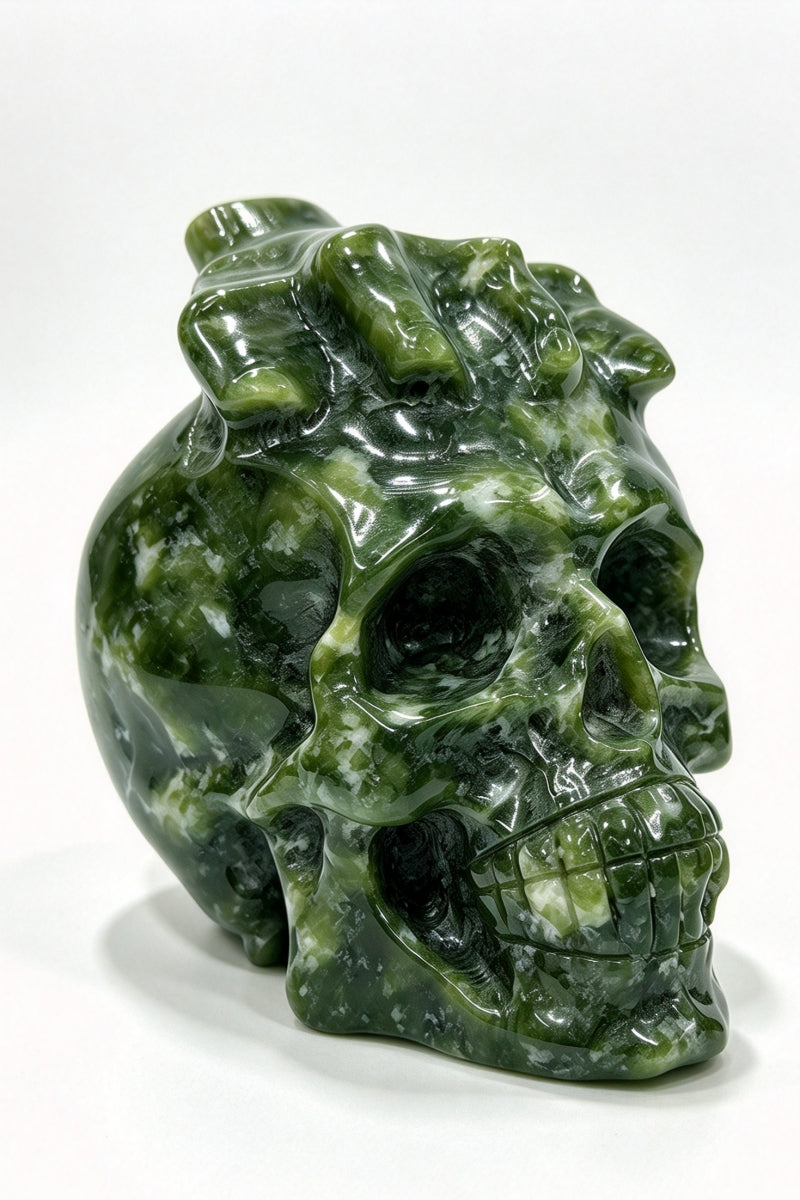 Serpentine Skull Carvings 3.78"