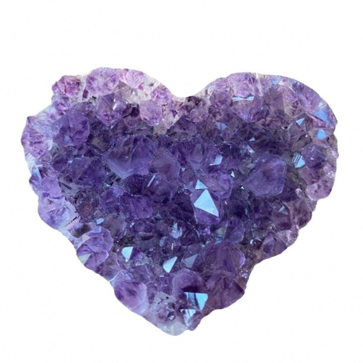 Shining Natural Druzy Amethyst Heart Clusters