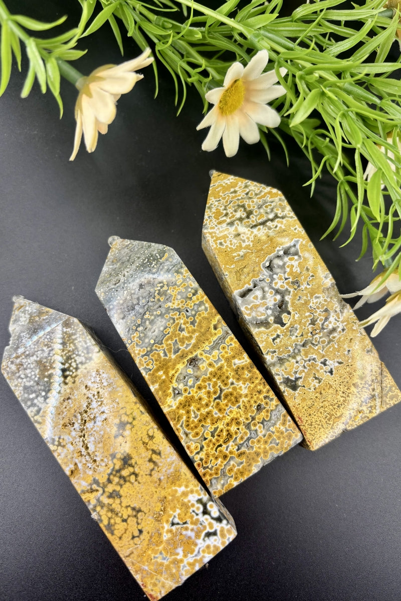 Small Ocean Jasper Towers 3.54" Tall