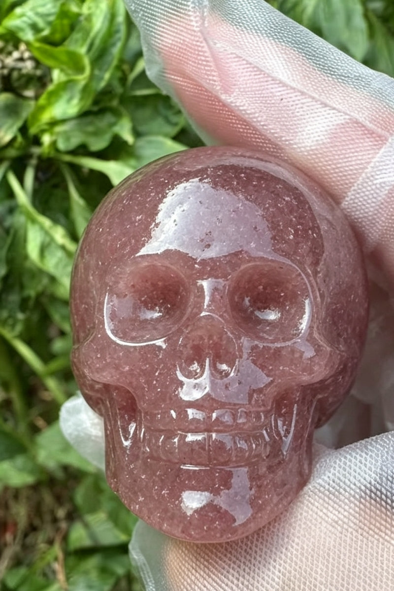 Sodalite Strawberry Yooperlite Crystal Skulls Carvings 1.97"