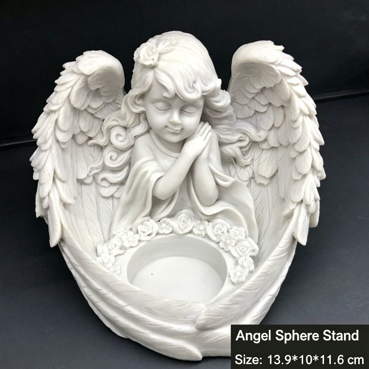 White Angel Resin Sphere Holder 3.94"