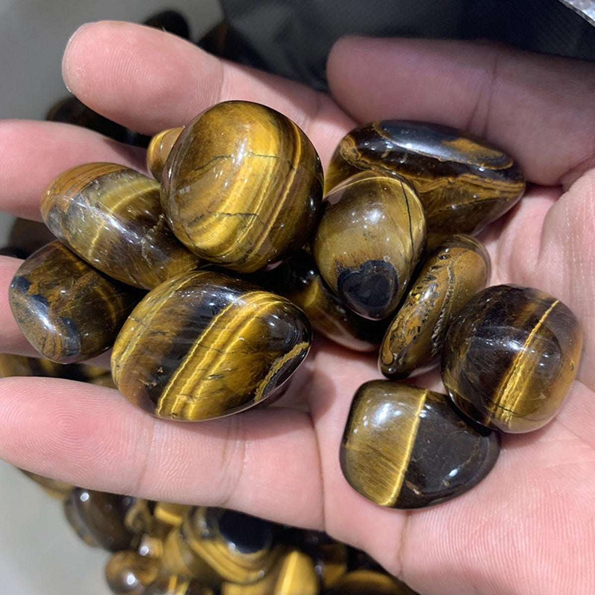Yellow Tiger's Eye Chips Tumbles 0.59"-1.18"