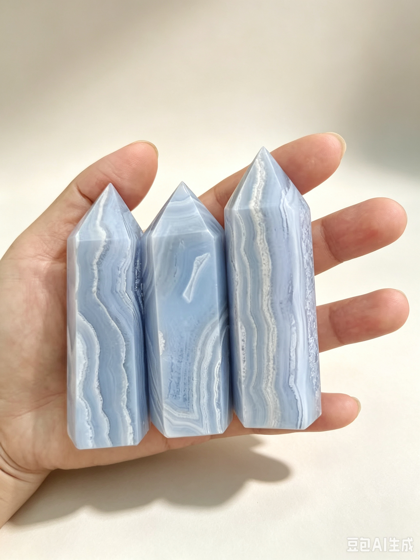 Blue Lace Agate Towers 2.96"Tall