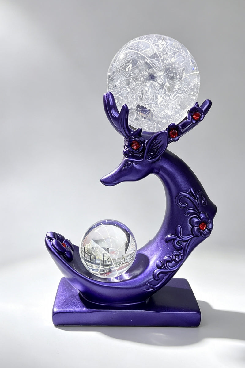2 Sphere Deer Crystal Ball Stand Ornament Sphere Holders