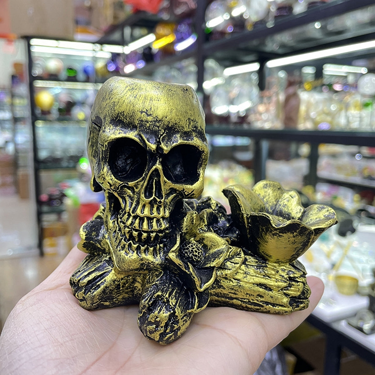 2 Sphere Resin Skull Sphere Holders