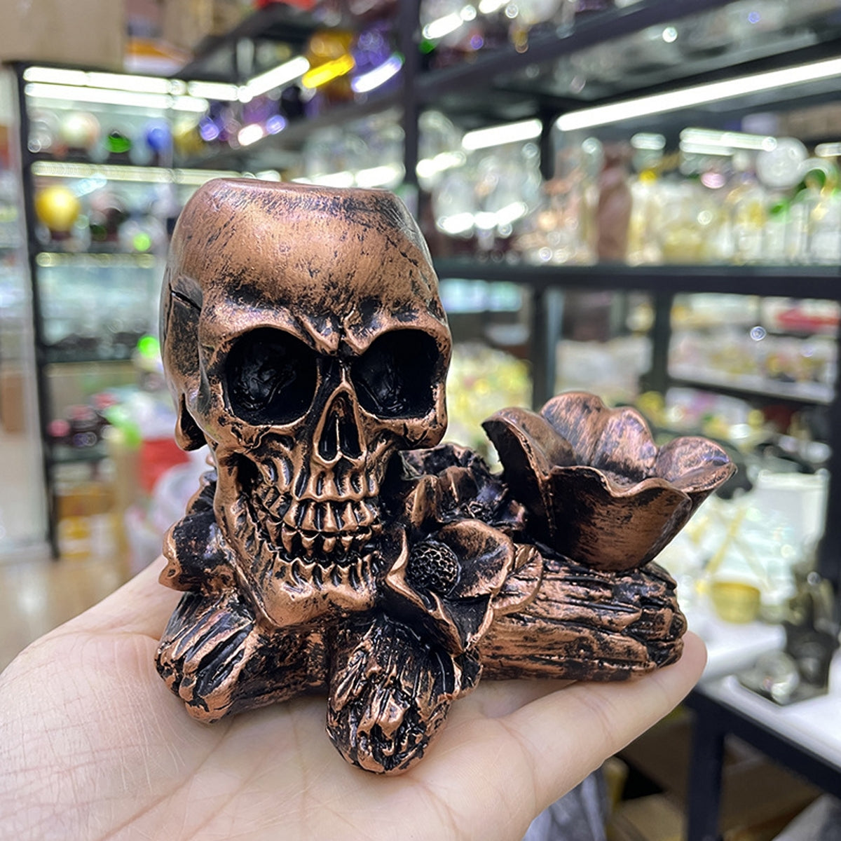 2 Sphere Resin Skull Sphere Holders