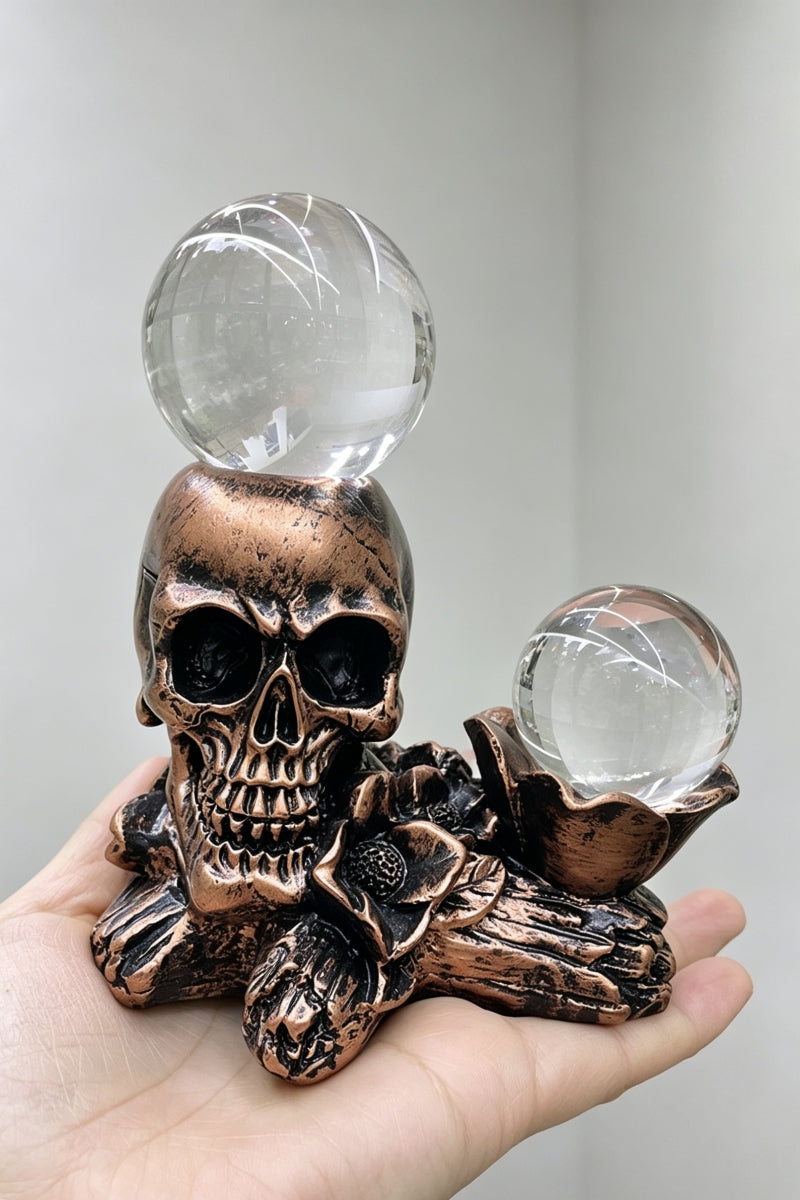 2 Sphere Resin Skull Sphere Holders