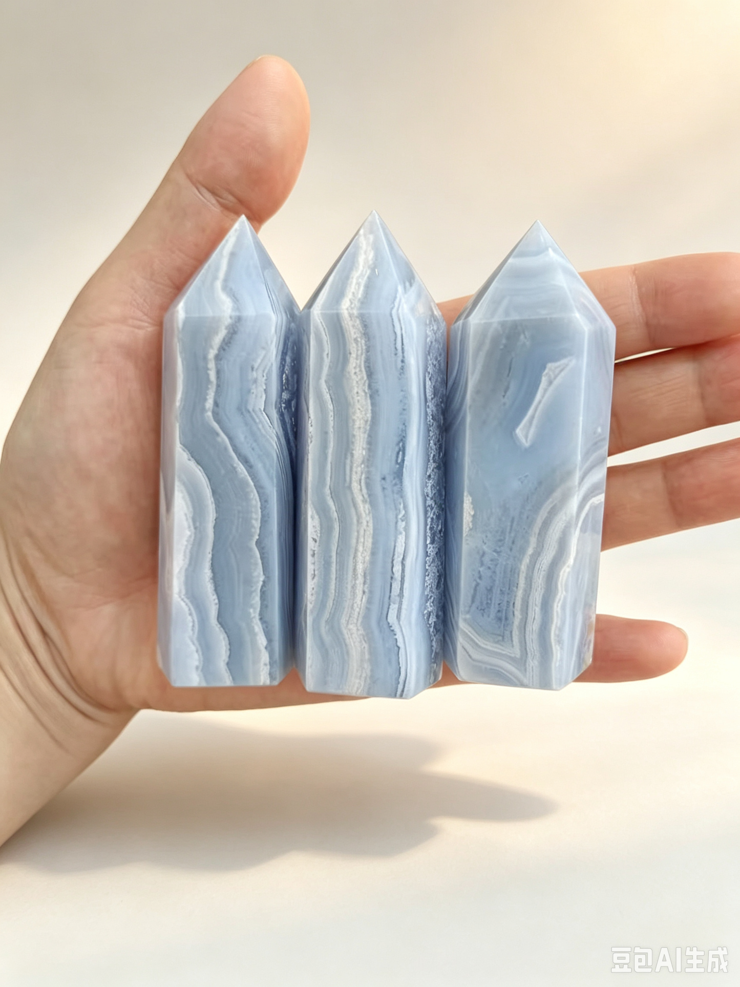 Blue Lace Agate Towers 2.96"Tall