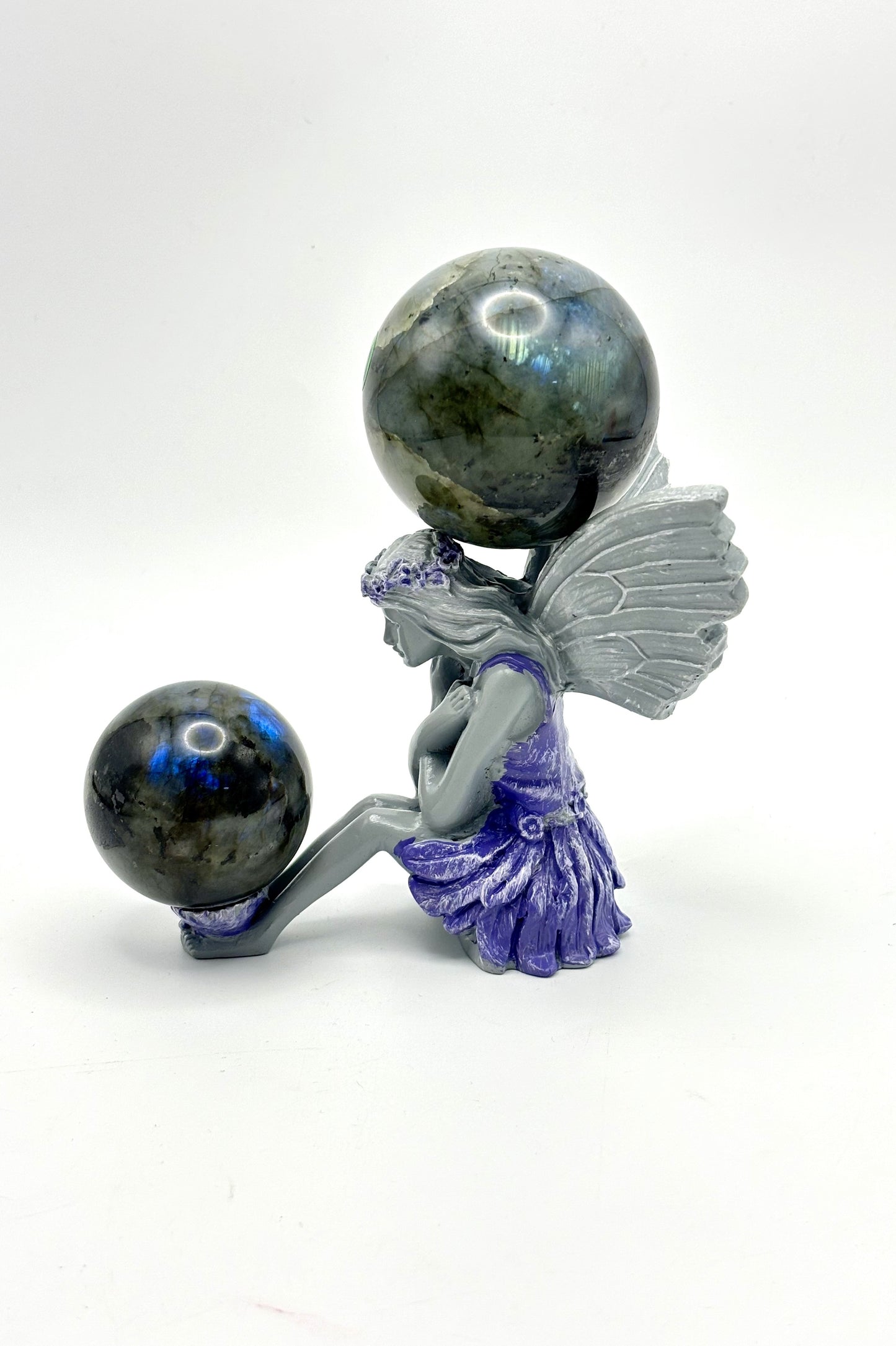 Fairy Double Sphere Holder 2 Ball Butterfly Stand