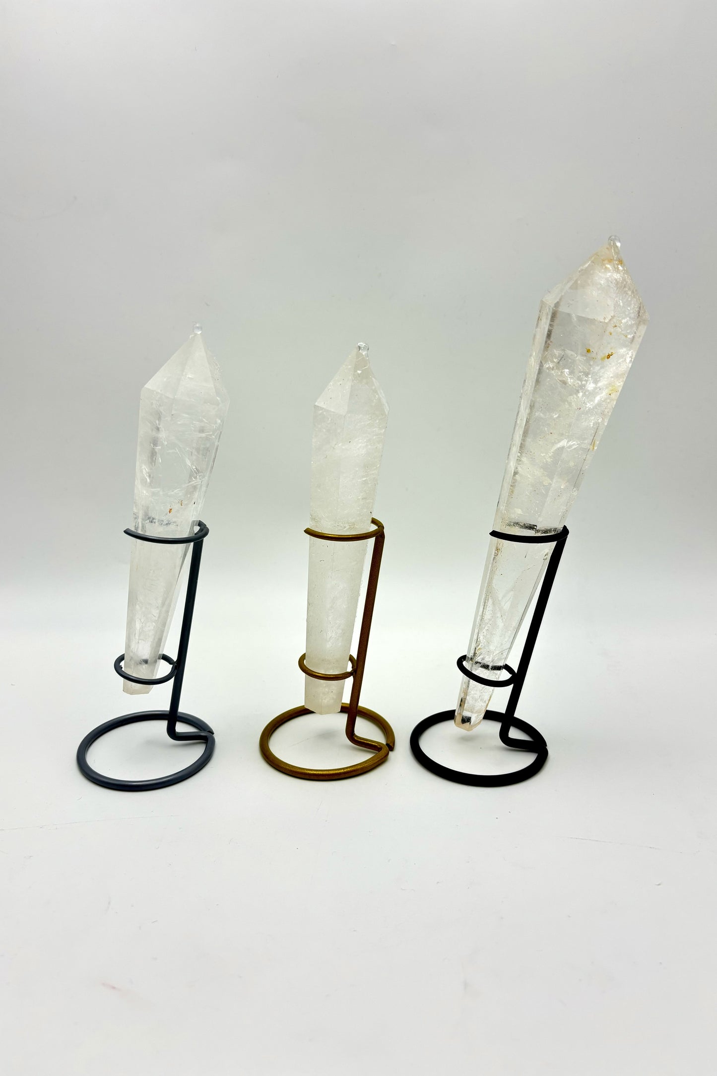 Clear Quartz Wands with Free Holders 1 Piece