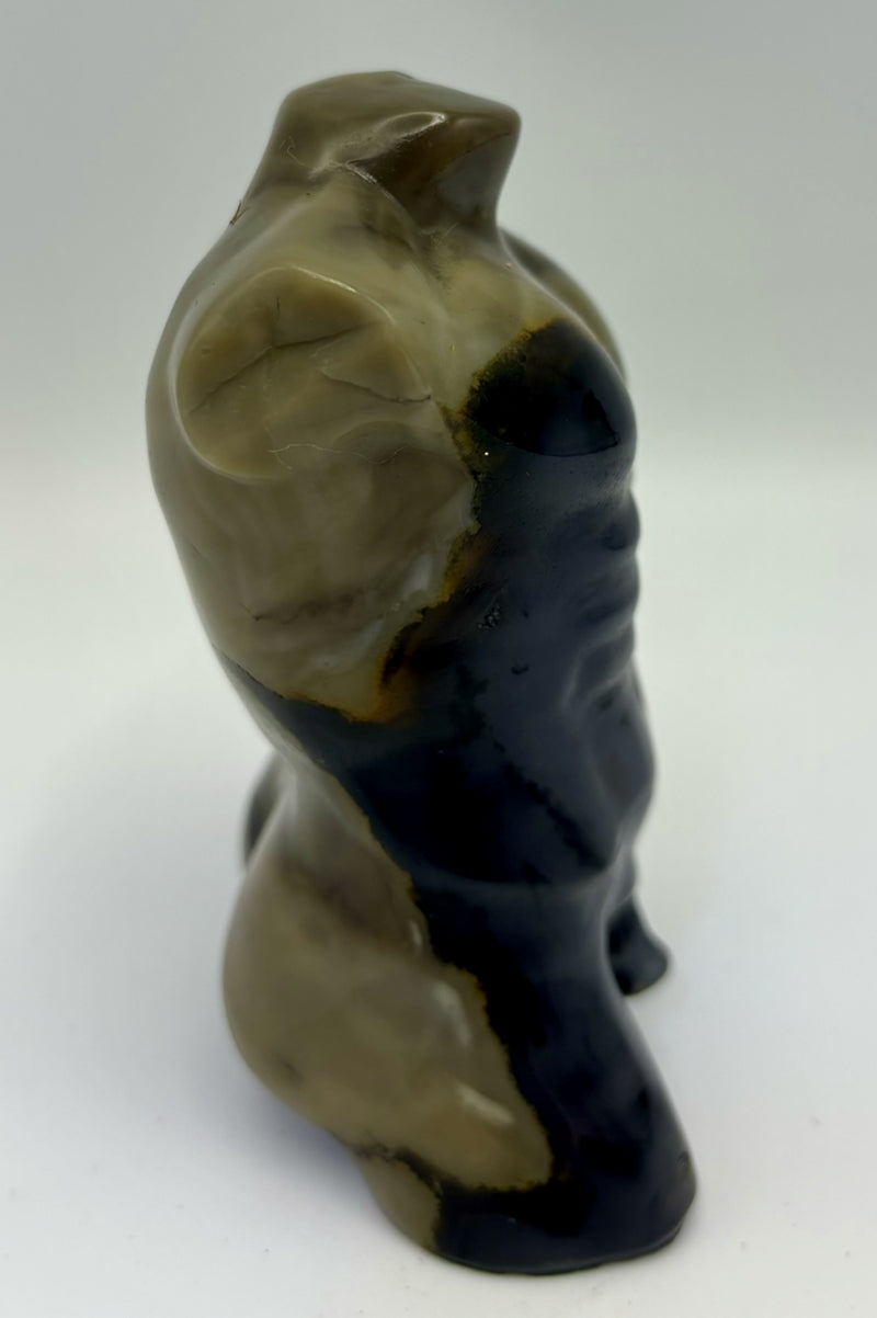 3.9 Inch Men Body Carving Volcano Agate UV Reactive Healing Male Figurine