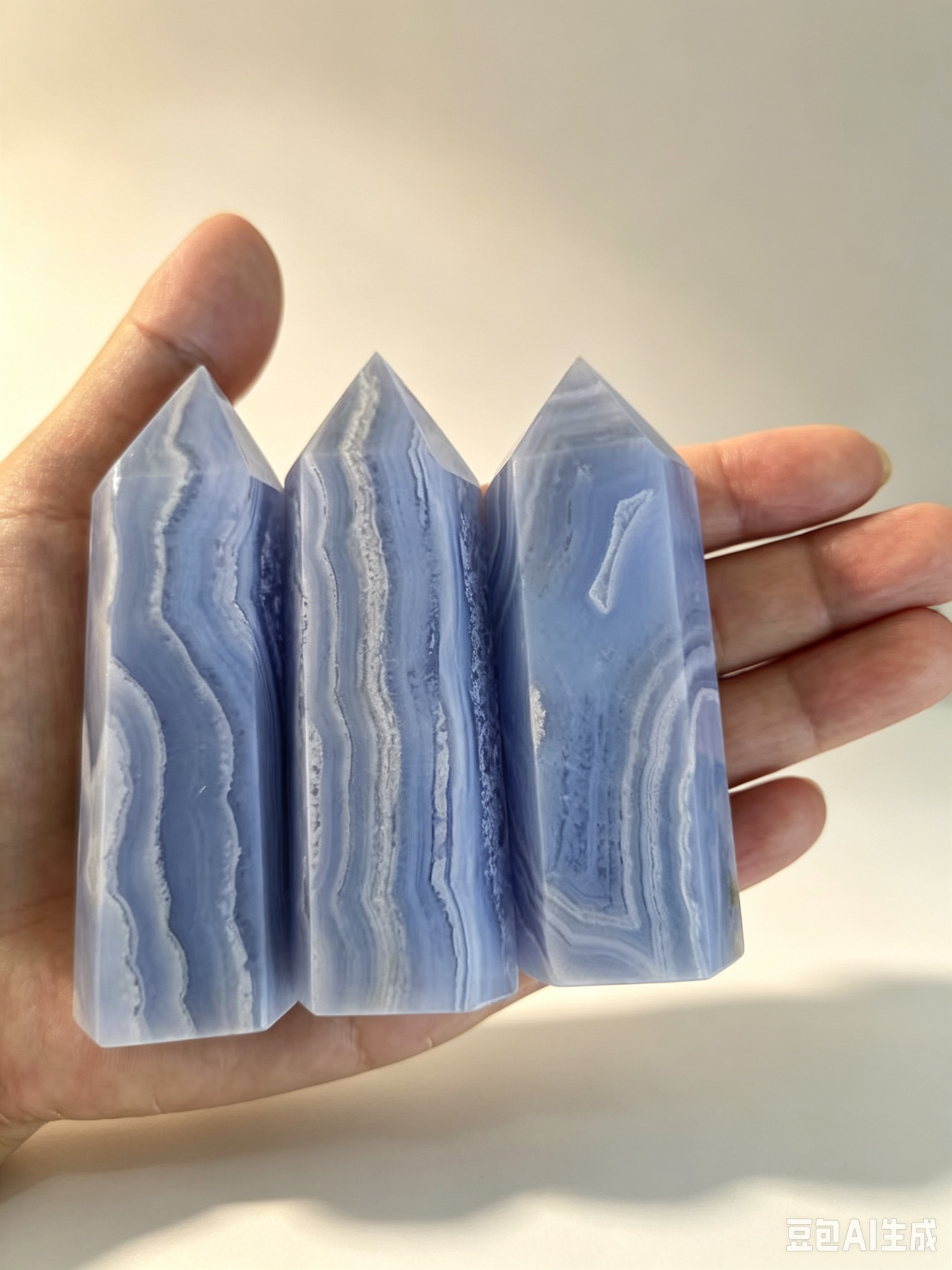 Blue Lace Agate Towers 2.96"Tall