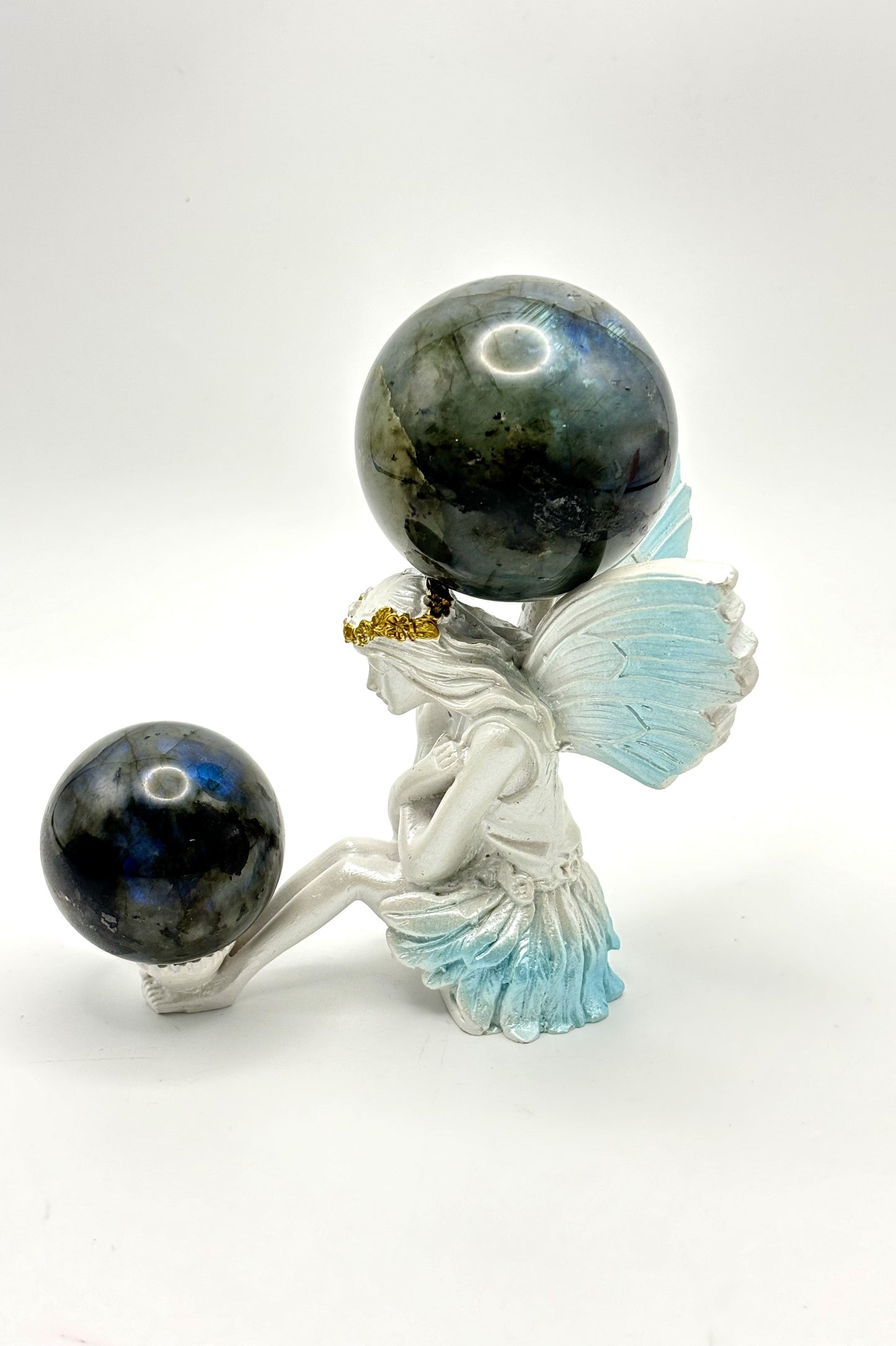 Fairy Double Sphere Holder 2 Ball Butterfly Stand