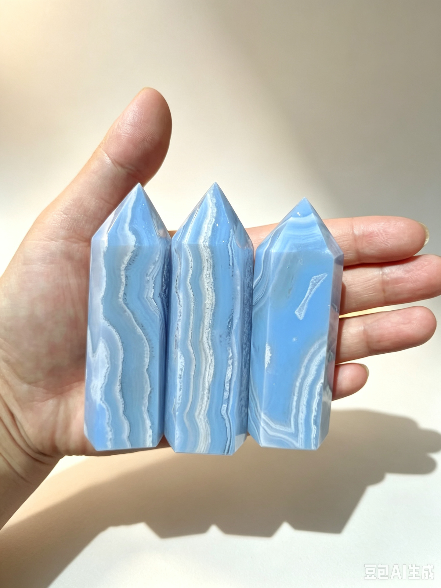 Blue Lace Agate Towers 2.96"Tall