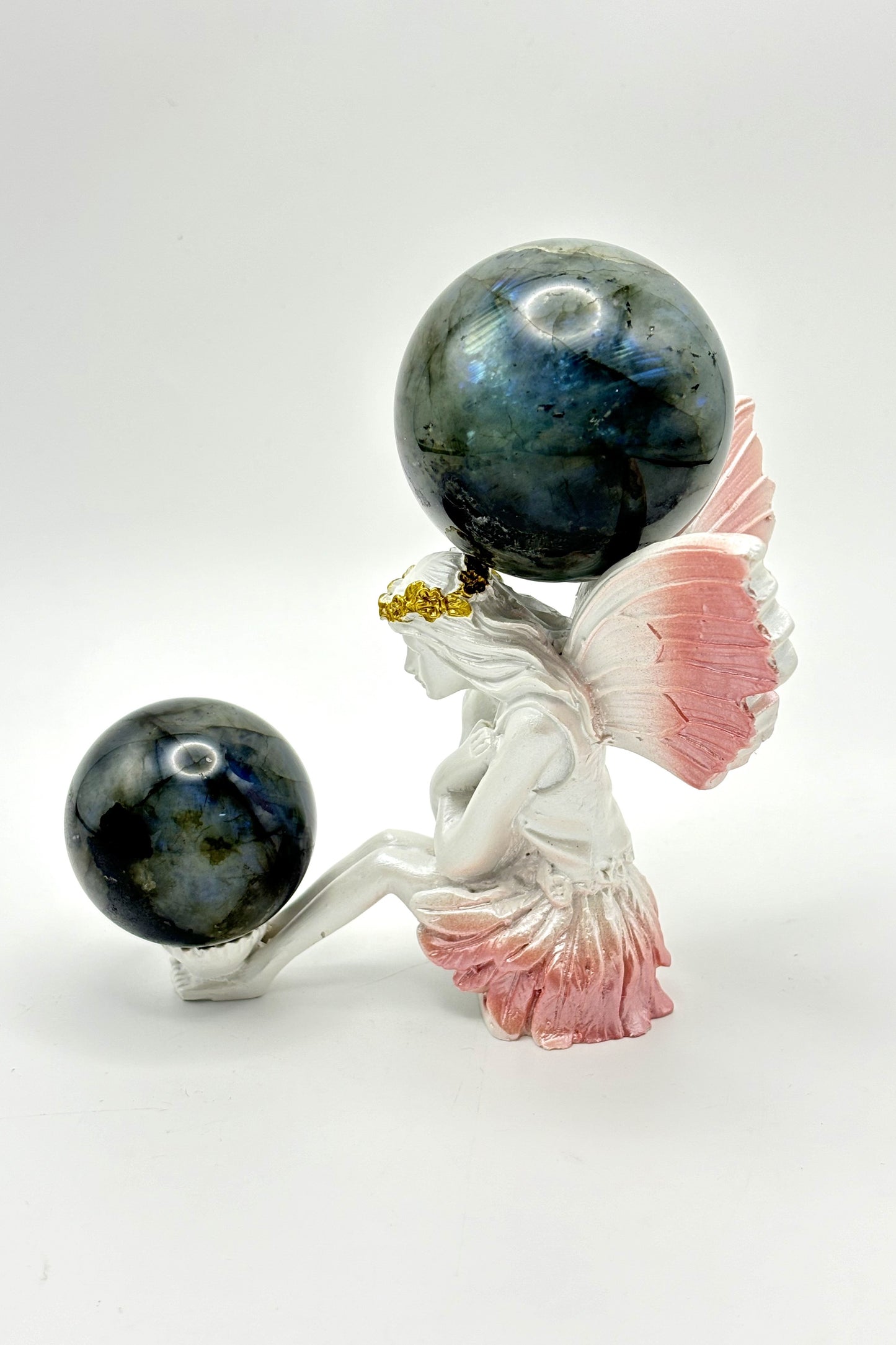 Fairy Double Sphere Holder 2 Ball Butterfly Stand